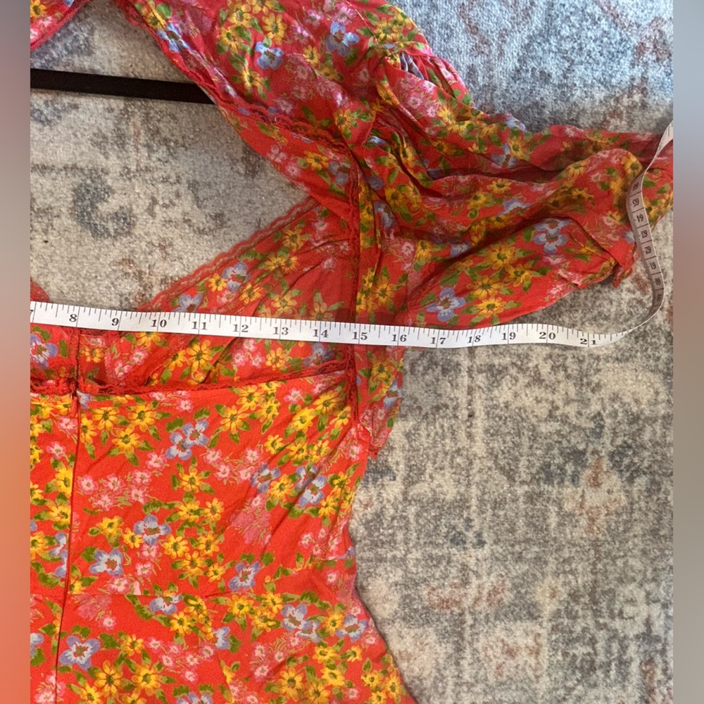 NWOT ASOS Design Cupped Red Floral Open Back Cut Out Tea Mini Dress size 8 - Picture 12 of 14